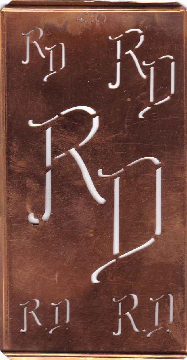 RD - Schablone mitMonogramm in 5 verschiedenen Größen