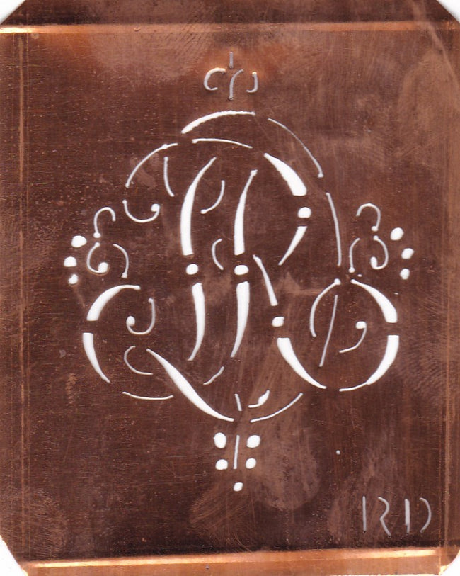 RD - Hübsche alte verschnörkelte Monogrammschablone