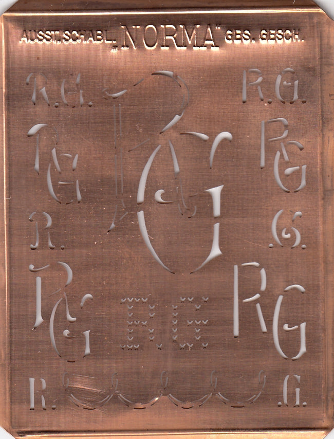 RG - Hübsche alte Monogrammschablone