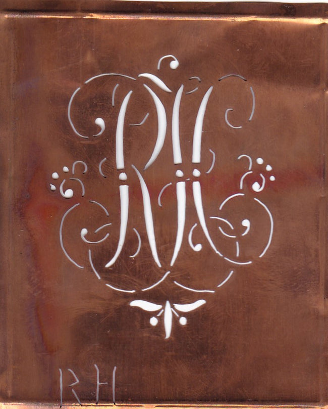 RH - Hübsche alte verschnörkelte Monogrammschablone