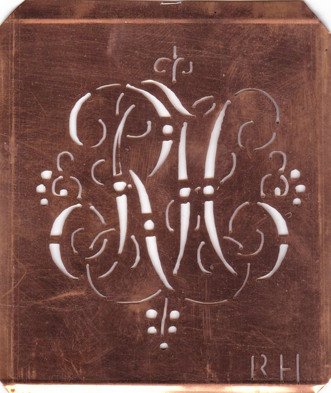 RH - Hübsche alte verschnörkelte Monogrammschablone