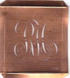 RH - Hübsche alte Kupfer Schablone mit 3 Monogramm-Ausführungen
