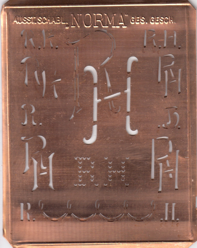RH - Hübsche alte Monogrammschablone