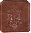 RJ - Besonders hübsche alte Monogrammschablone
