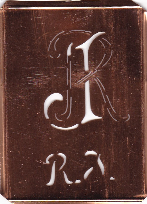 RJ - Stickschablone für 2 verschiedene Monogramme