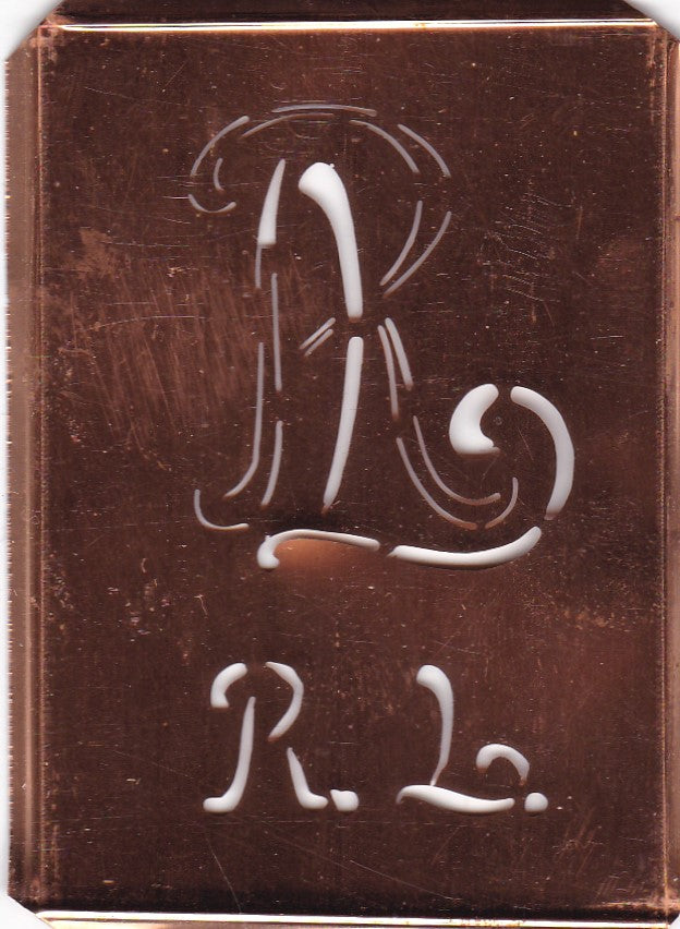 RL - Stickschablone für 2 verschiedene Monogramme