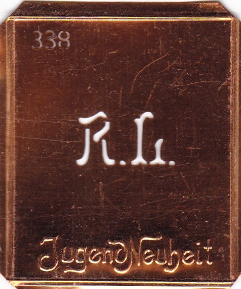 RL - Kleine Monogramm Schablone zum Besticken von Herrenhemden