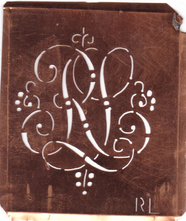 RL - Hübsche alte verschnörkelte Monogrammschablone