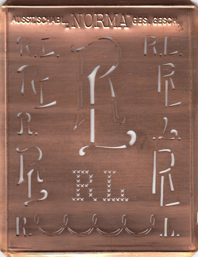 RL - Hübsche alte Monogrammschablone