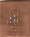 RO - Alte Monogrammschablone aus Kupfer