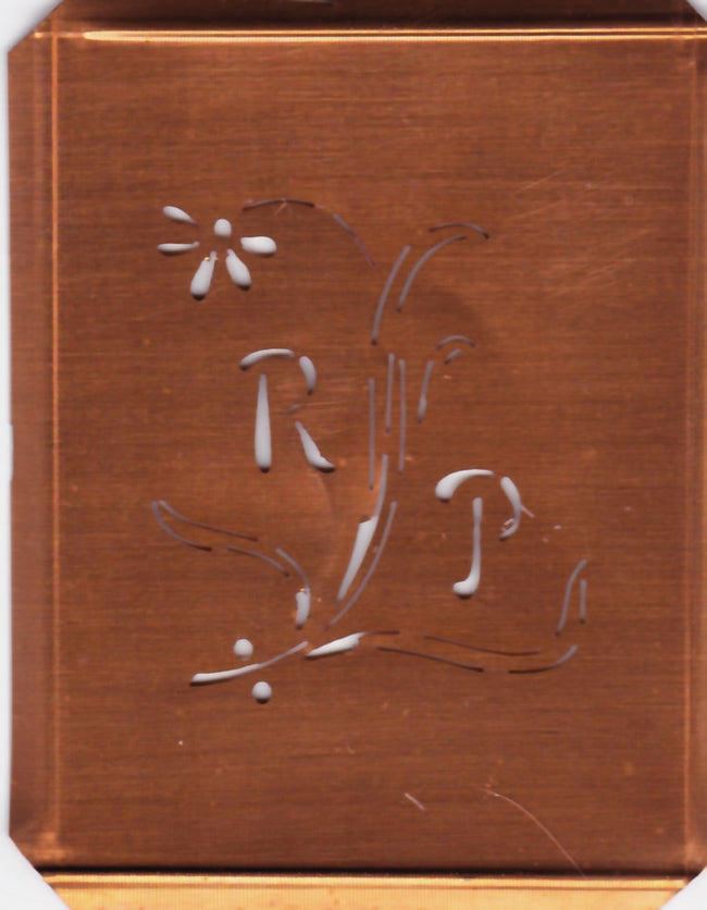 RP - Hübsche, verspielte Monogramm Schablone Blumenumrandung