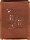RR - Hübsche, verspielte Monogramm Schablone Blumenumrandung