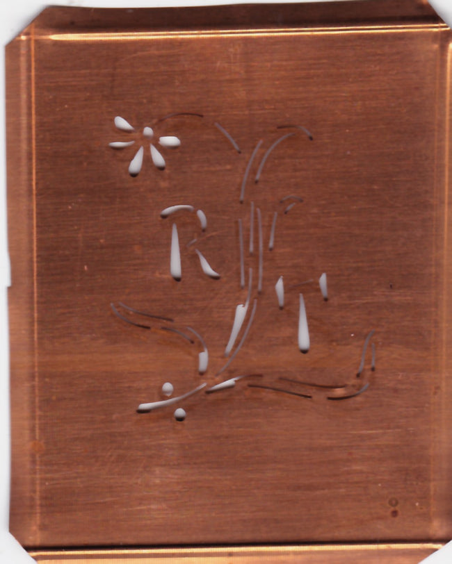 RT - Hübsche, verspielte Monogramm Schablone Blumenumrandung
