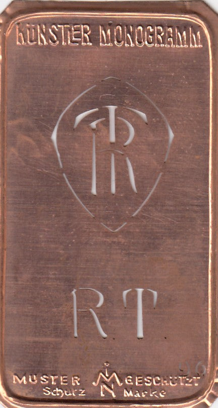 RT - Alte Jugendstil Stickschablone - Medaillon-Design