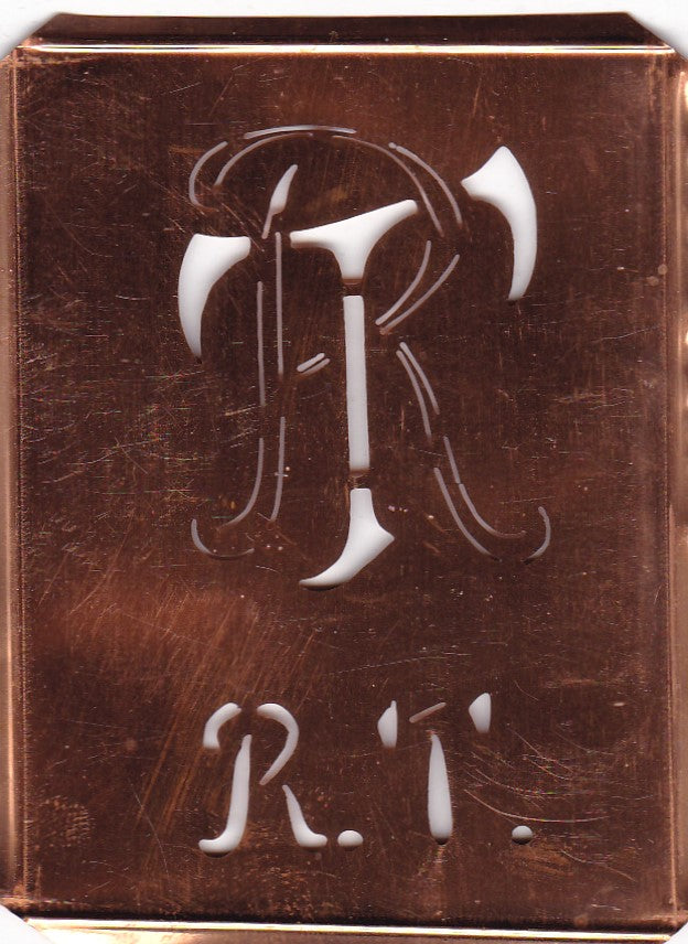 RT - Stickschablone für 2 verschiedene Monogramme