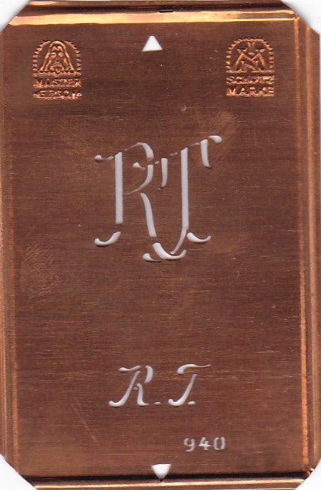 RT - Alte Monogramm Schablone nicht nur zum Sticken