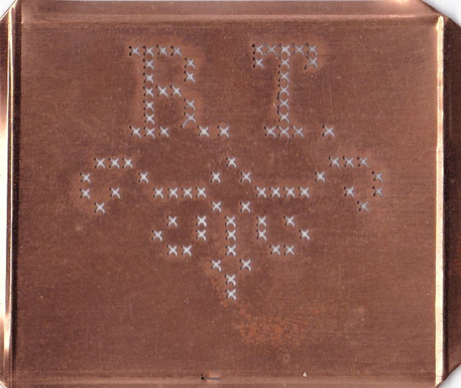 RT - Alte niedliche Kreuzstich Monogramm Schablone