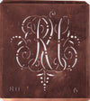 RU - Interessante Monogrammschablone aus Kupferblech