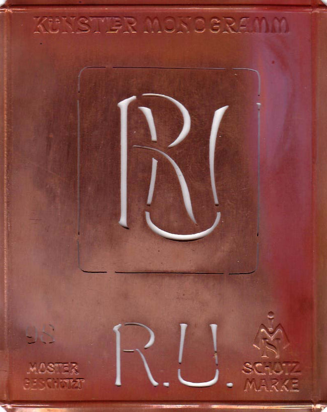 RU - Besondere Jugendstil Monogrammschablone