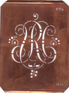 RU - Alte Monogramm Schablone mit Schnörkeln