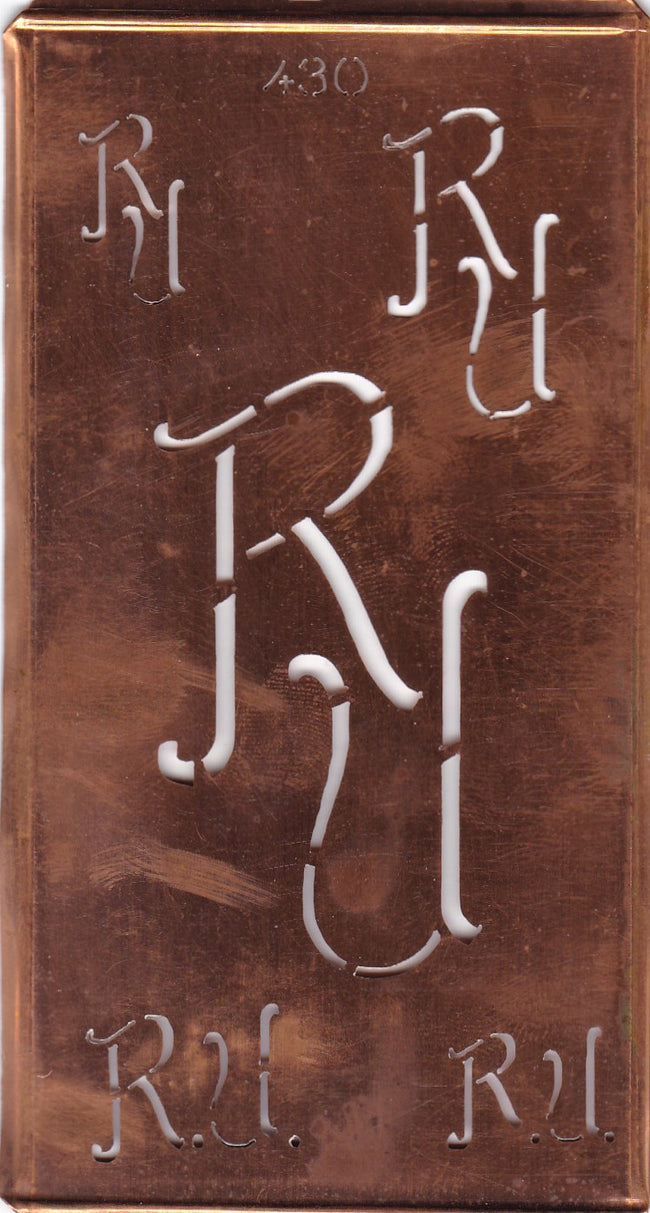 RU - Schablone mitMonogramm in 5 verschiedenen Größen