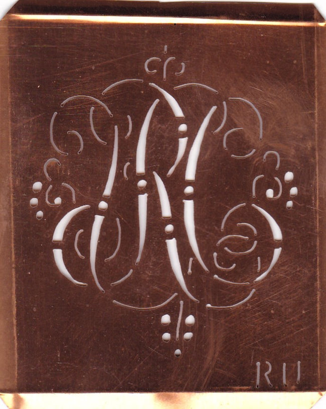 RU - Hübsche alte verschnörkelte Monogrammschablone