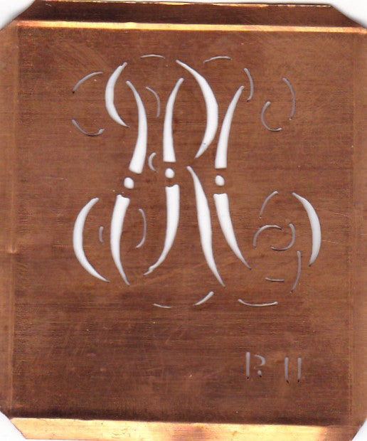 RU - Uralte Monogramm Schablone zum Sticken