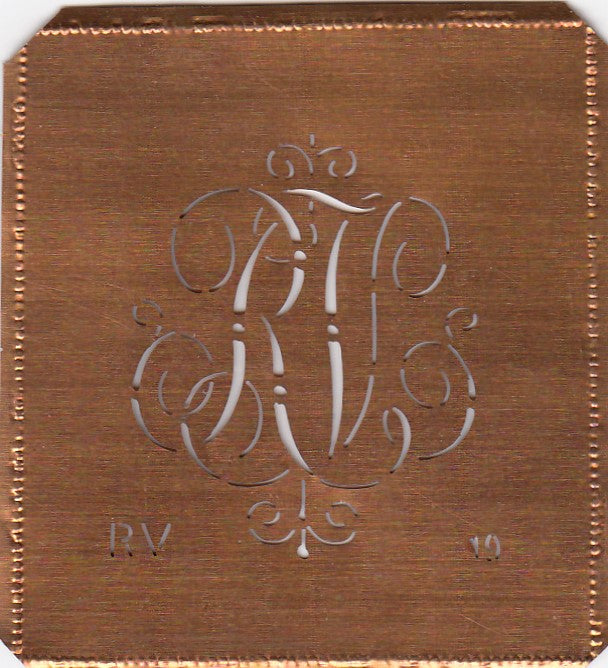 RV - Alte verschlungene zarte Stickschablone
