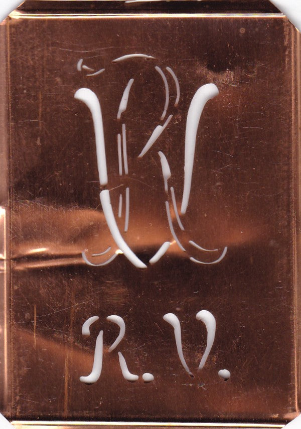 RV - Stickschablone für 2 verschiedene Monogramme