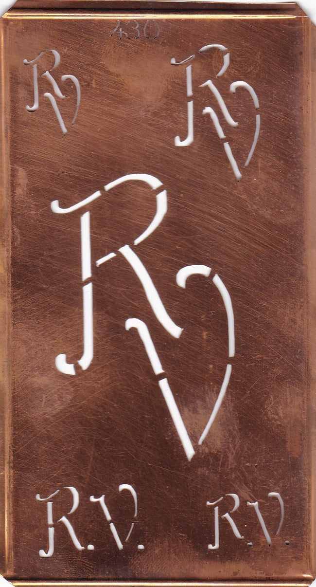 RV - Schablone mitMonogramm in 5 verschiedenen Größen