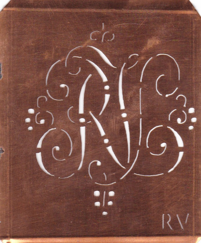 RV - Hübsche alte verschnörkelte Monogrammschablone