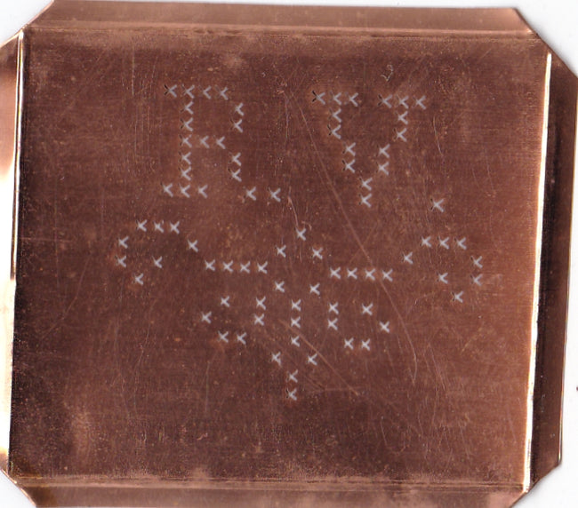RV - Alte niedliche Kreuzstich Monogramm Schablone
