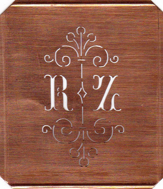 RZ - Besonders hübsche alte Monogrammschablone