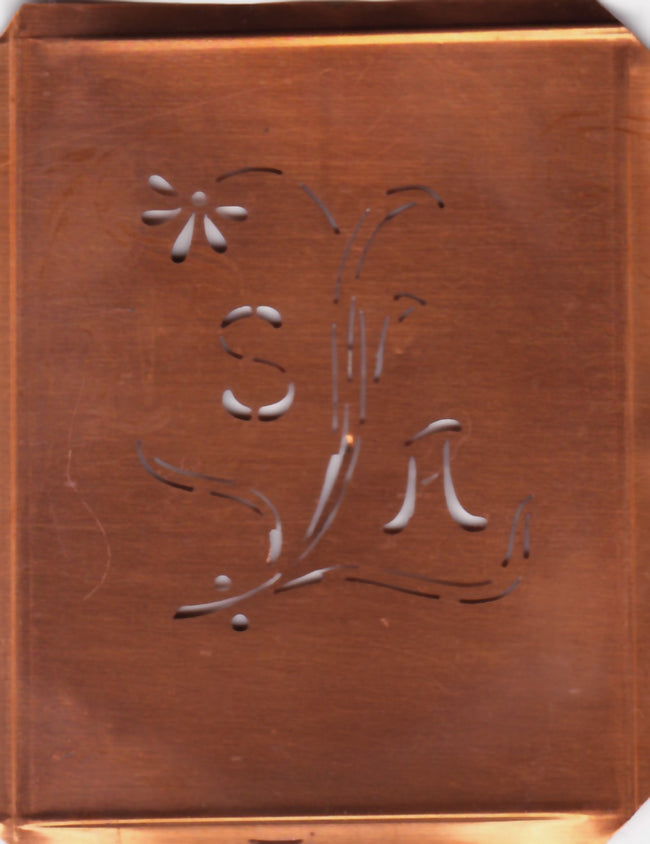 SA - Hübsche, verspielte Monogramm Schablone Blumenumrandung