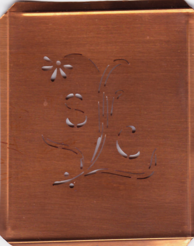 SC - Hübsche, verspielte Monogramm Schablone Blumenumrandung
