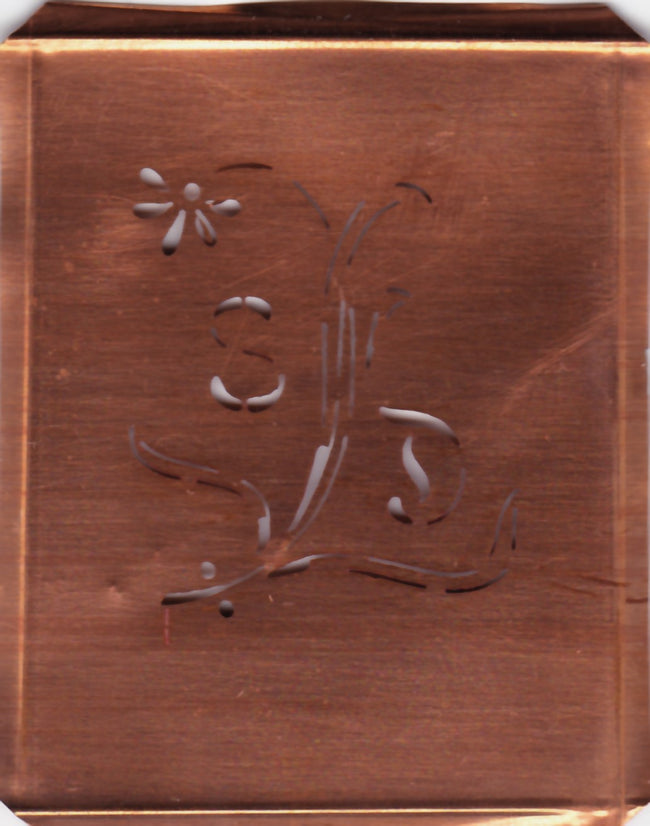 SD - Hübsche, verspielte Monogramm Schablone Blumenumrandung