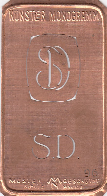 SD - Alte Jugendstil Stickschablone - Medaillon-Design