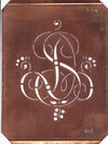 SD - Alte Monogramm Schablone mit Schnörkeln