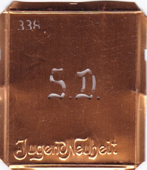 SD - Kleine Monogramm Schablone zum Besticken von Herrenhemden