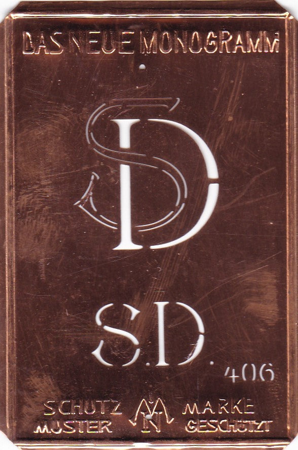 SD - Alte Jugendstil Monogrammschablone