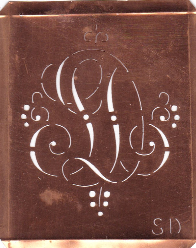 SD - Hübsche alte verschnörkelte Monogrammschablone