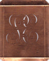 SE - Hübsche alte Kupfer Schablone mit 3 Monogramm-Ausführungen