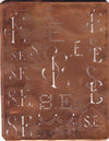 SE - Große attraktive Kupferschablone mit vielen Monogrammen