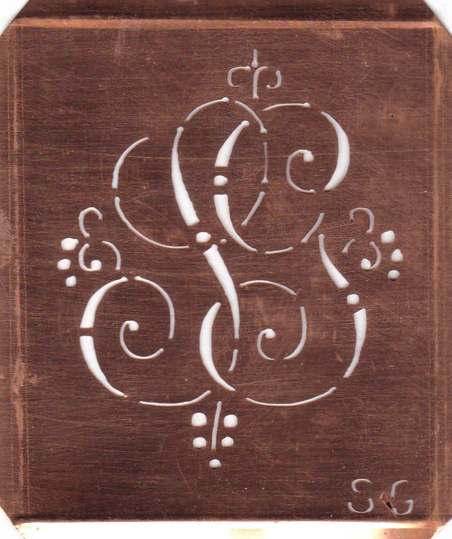 SG - Hübsche alte verschnörkelte Monogrammschablone