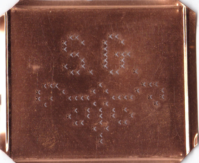 SG - Alte niedliche Kreuzstich Monogramm Schablone