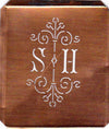 SH - Besonders hübsche alte Monogrammschablone