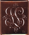SL - Alte Monogramm Schablone mit nostalgischen Schnörkeln