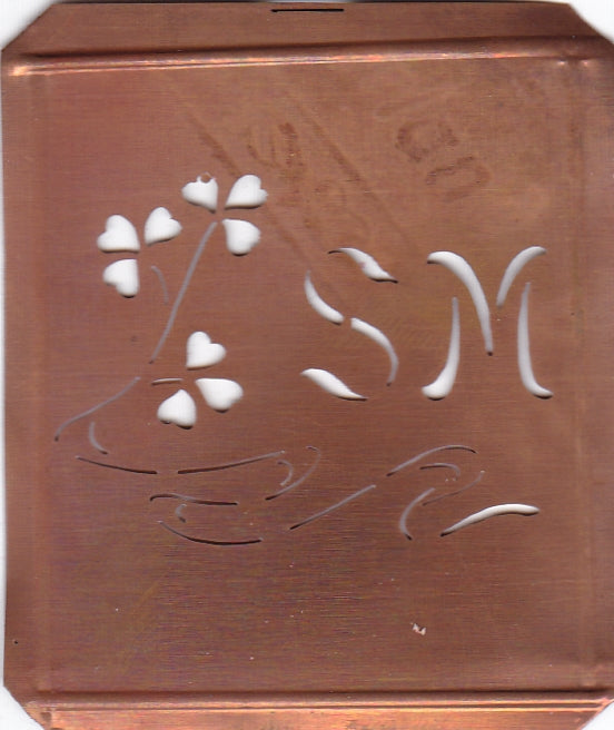 SM - Außergewöhnliche alte Monogrammschablone
