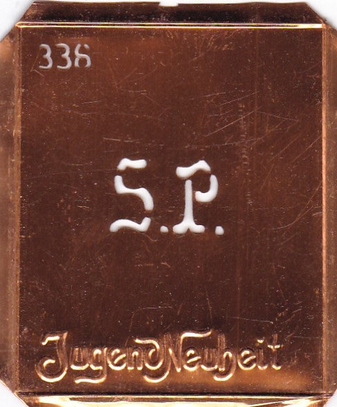 SP - Kleine Monogramm Schablone zum Besticken von Herrenhemden