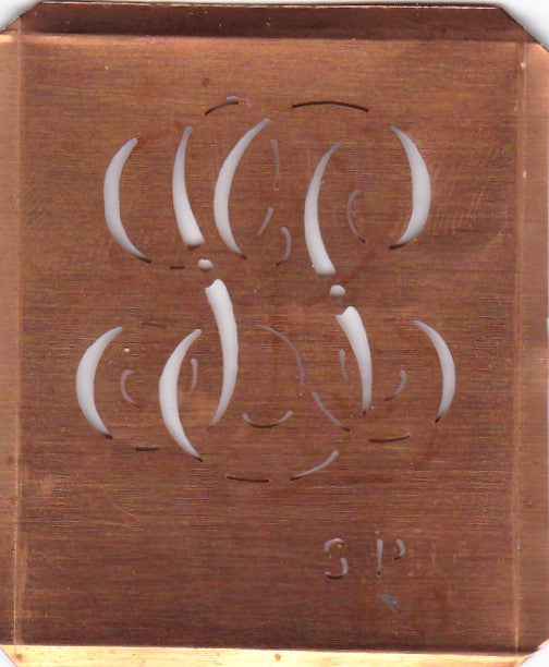 SP - Uralte Monogramm Schablone zum Sticken